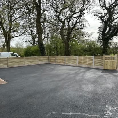 Large Tarmac Driveway with Timber Gates and Fencing, photo 2 of 4