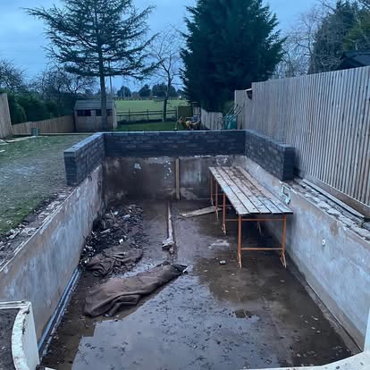 Swimming Pool Converted into a Sunken Fire Pit Lounge, photo 2 of 4